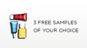 Select 3 samples of your choice with every order.
